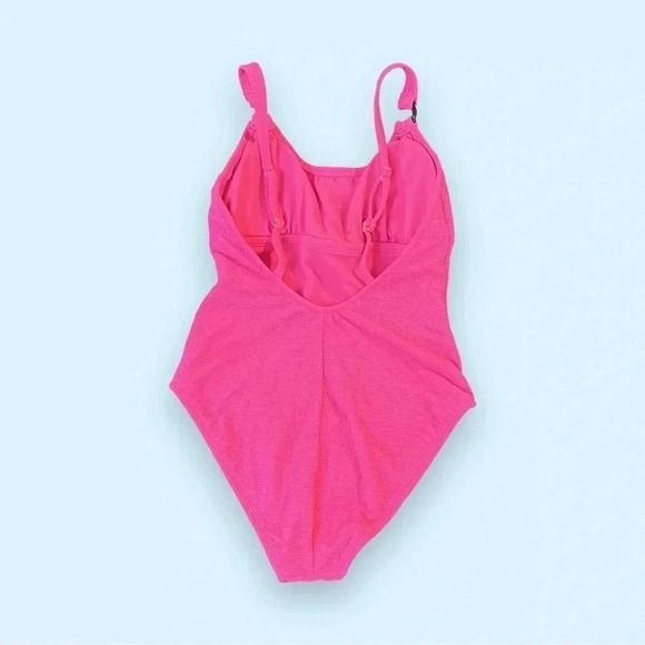 Women’s Small Pink One Piece Bathing Suit Shade & Shore High Leg Square Neck - Picture 5 of 7